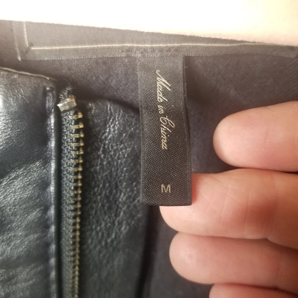 BCBG Bernice black leather mixed jacket
